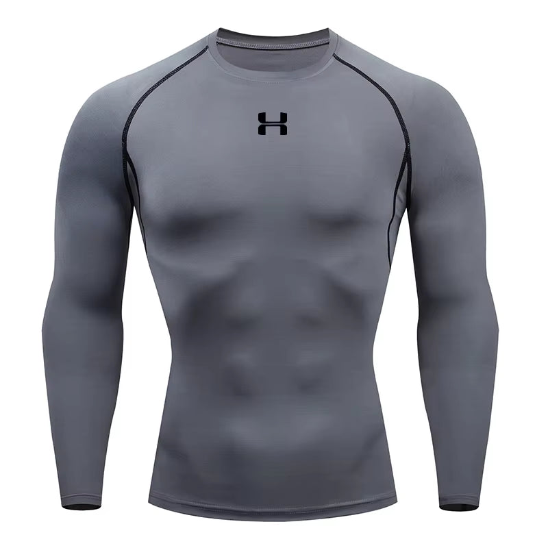 Men'S Running Tight Long Sleeved Sports T-Shirt Gym Fitness Sweatshirt Slow Breathable Quick Drying Sweatshirt Top