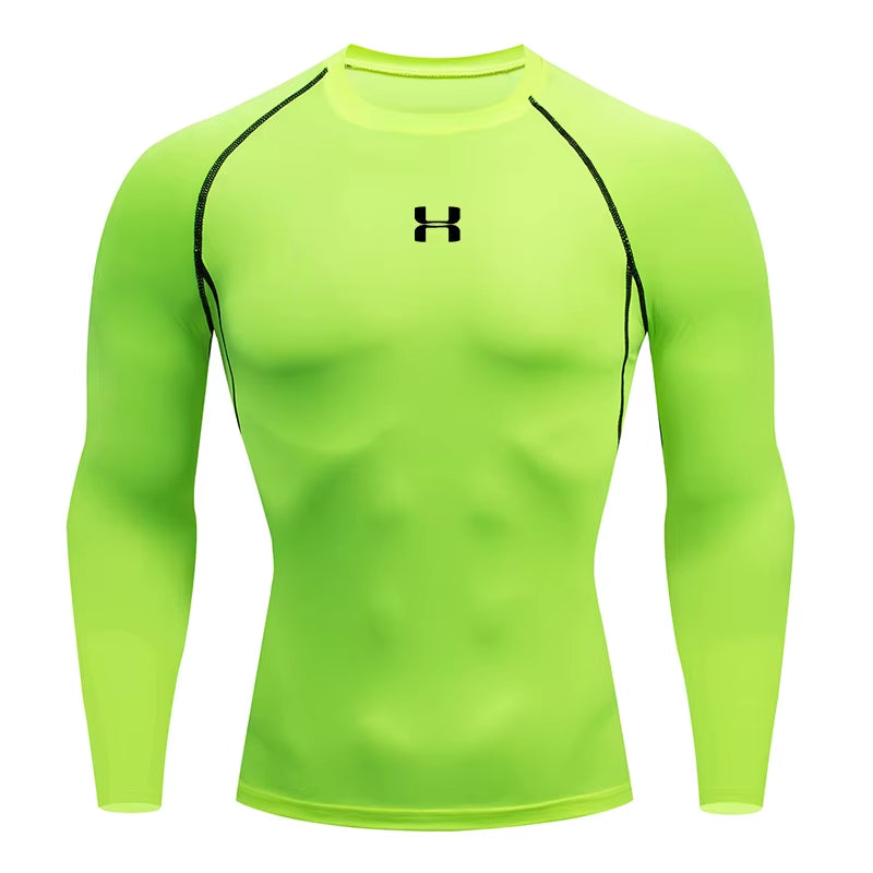Men Running Compression T-Shirt Long Sleeves Sport Tees Gym Fitness Sweatshirt Male Jogging Tracksuit Homme Athletic Shirt Tops