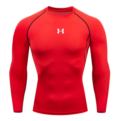 Men Running Compression T-Shirt Long Sleeves Sport Tees Gym Fitness Sweatshirt Male Jogging Tracksuit Homme Athletic Shirt Tops