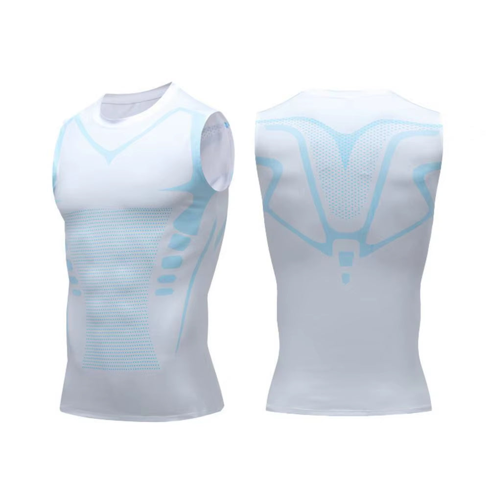 Men Sport Vest Slim Fit High Elasticity O-Neck Quickdrying Sleeveless Compression Figure Shaping Gym Running Basketball Tank Top