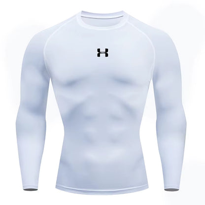 Men Running Compression T-Shirt Long Sleeves Sport Tees Gym Fitness Sweatshirt Male Jogging Tracksuit Homme Athletic Shirt Tops